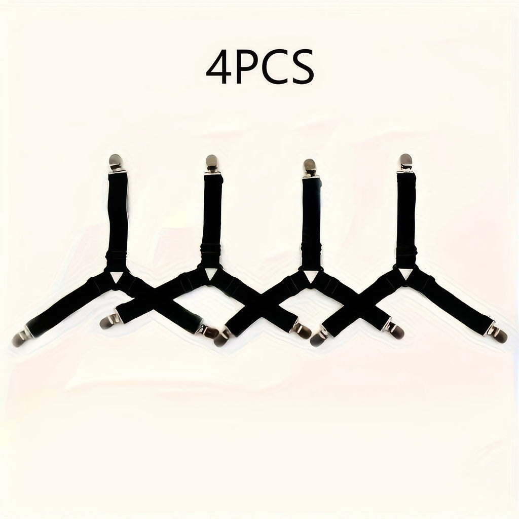 4 Black Triangular Bed Sheet Holders, Anti Slip Practical Household Items, Suitable for Various Mattresses