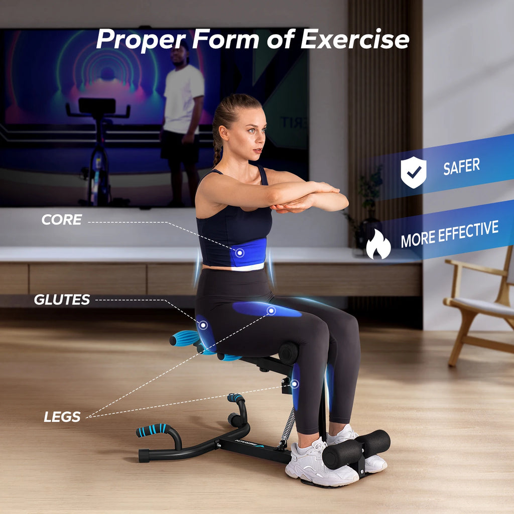 Deep Squat Multifunctional Machine with Adjustable Glutes & Core Trainer
