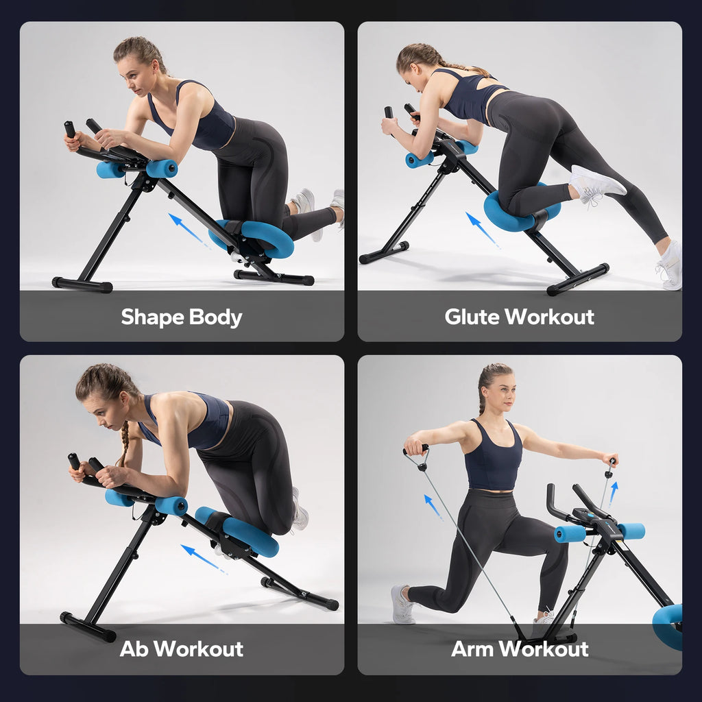 Ab Machine Adjustable Trainer Workout Foldable Abdominal Exercise Machine Core Ab Exercise System Trainer
