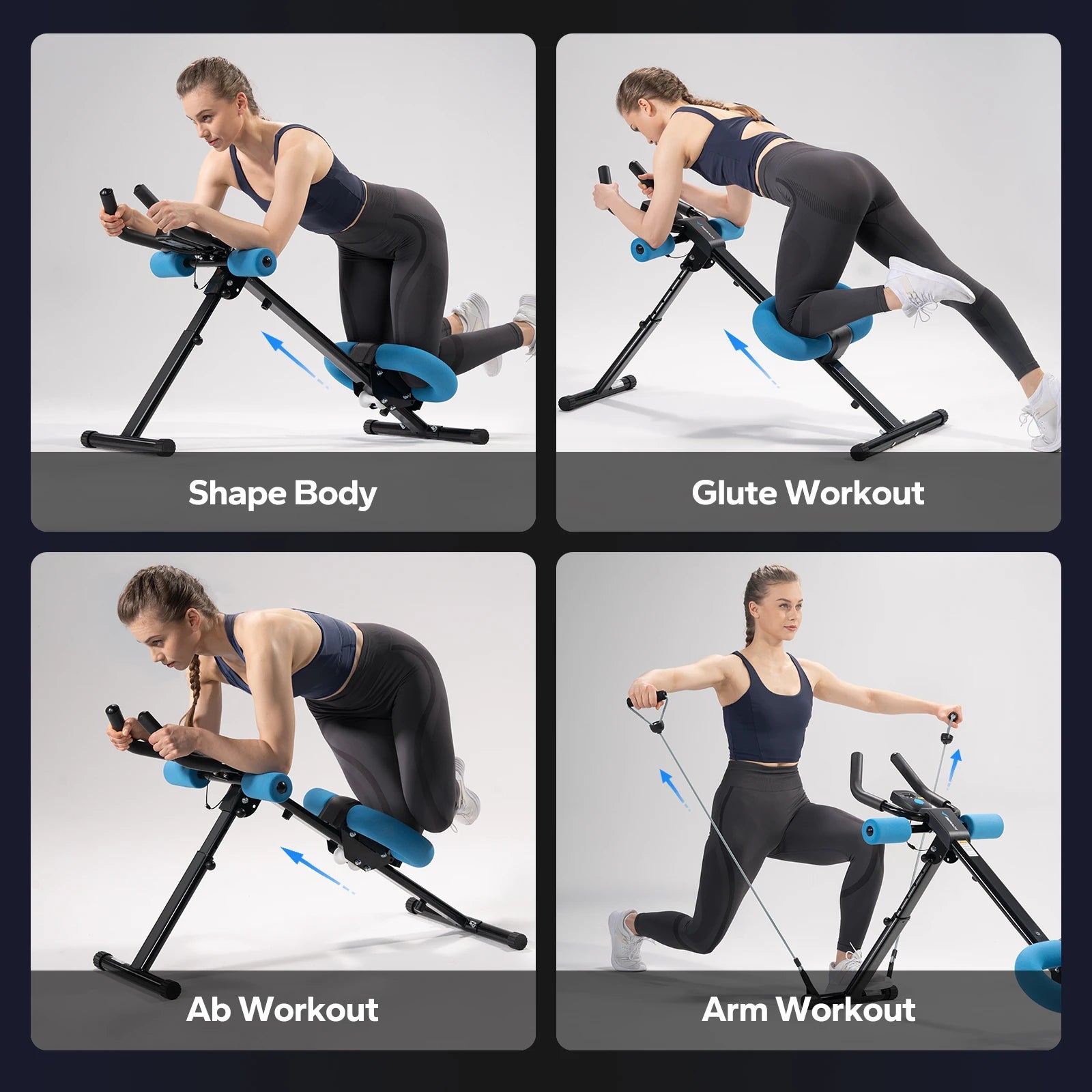 Ab Machine Adjustable Trainer Workout Foldable Abdominal Exercise Machine Core Ab Exercise System Trainer