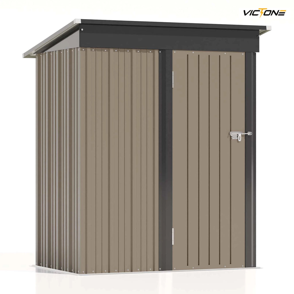 5x3 FT Outdoor Storage Shed with Sloping Roof and Lockable Door