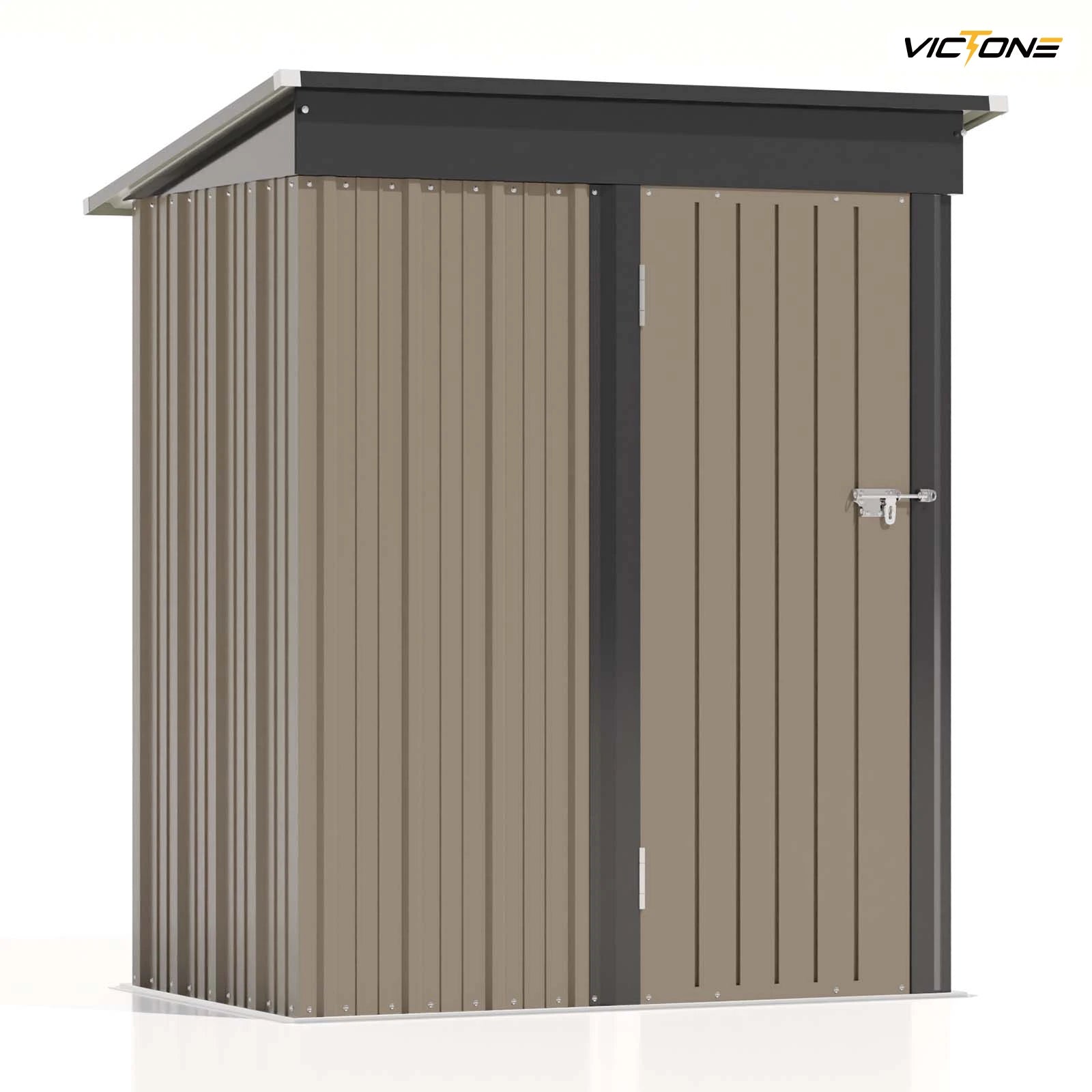 5x3 FT Outdoor Storage Shed with Sloping Roof and Lockable Door
