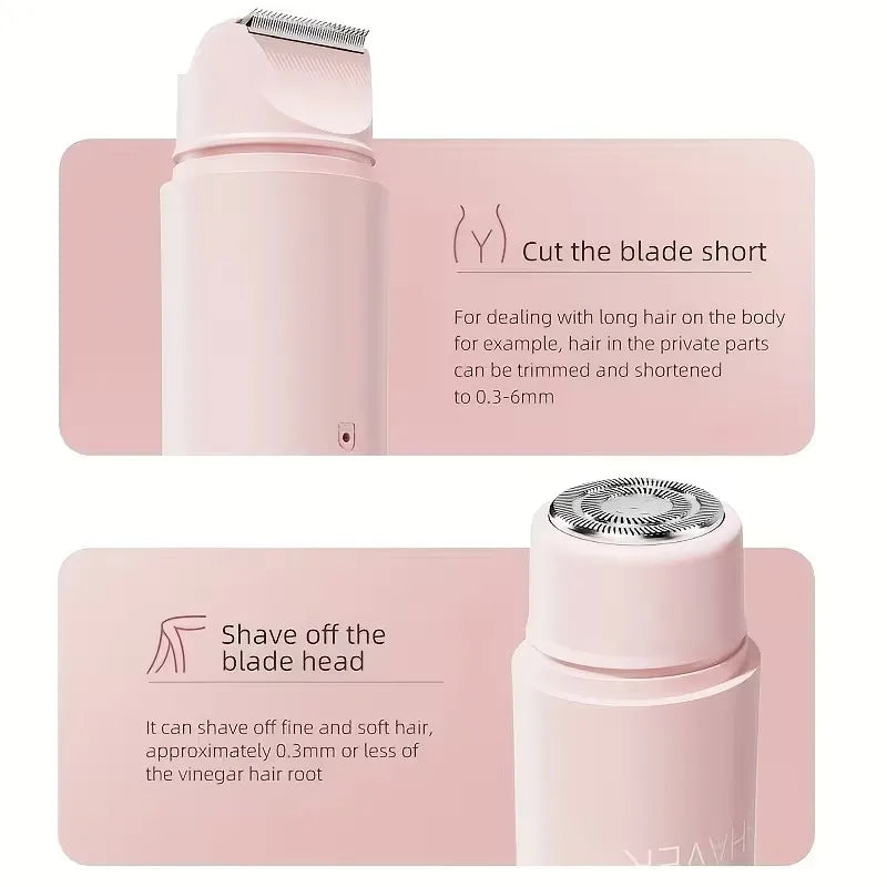 2 in 1 Cordless Electric Hair Trimmer for Women with Dual Head