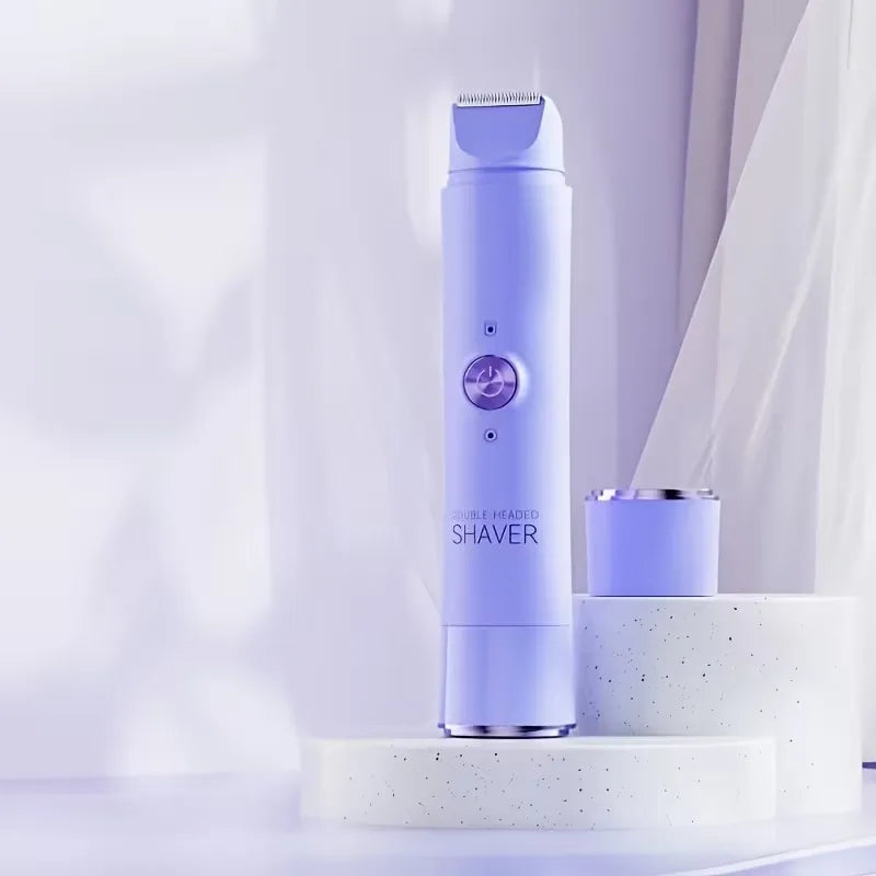 2 in 1 Cordless Electric Hair Trimmer for Women with Dual Head