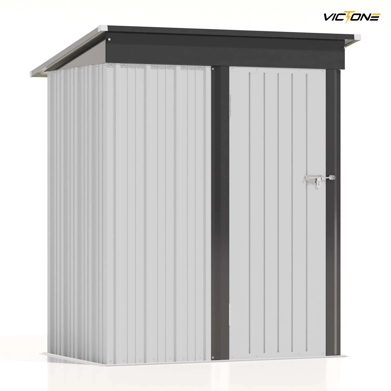 5x3 FT Outdoor Storage Shed with Sloping Roof and Lockable Door