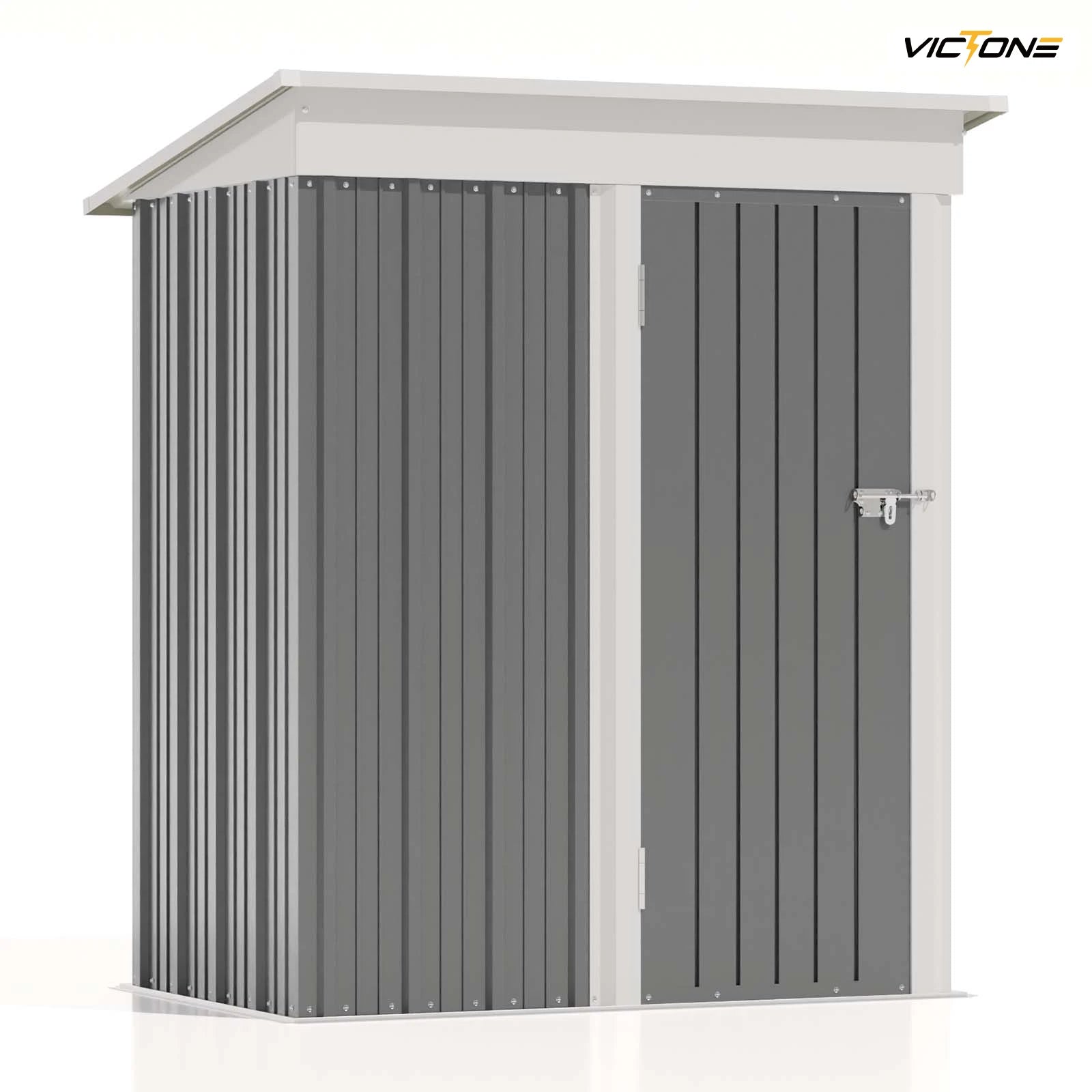 5x3 FT Outdoor Storage Shed with Sloping Roof and Lockable Door