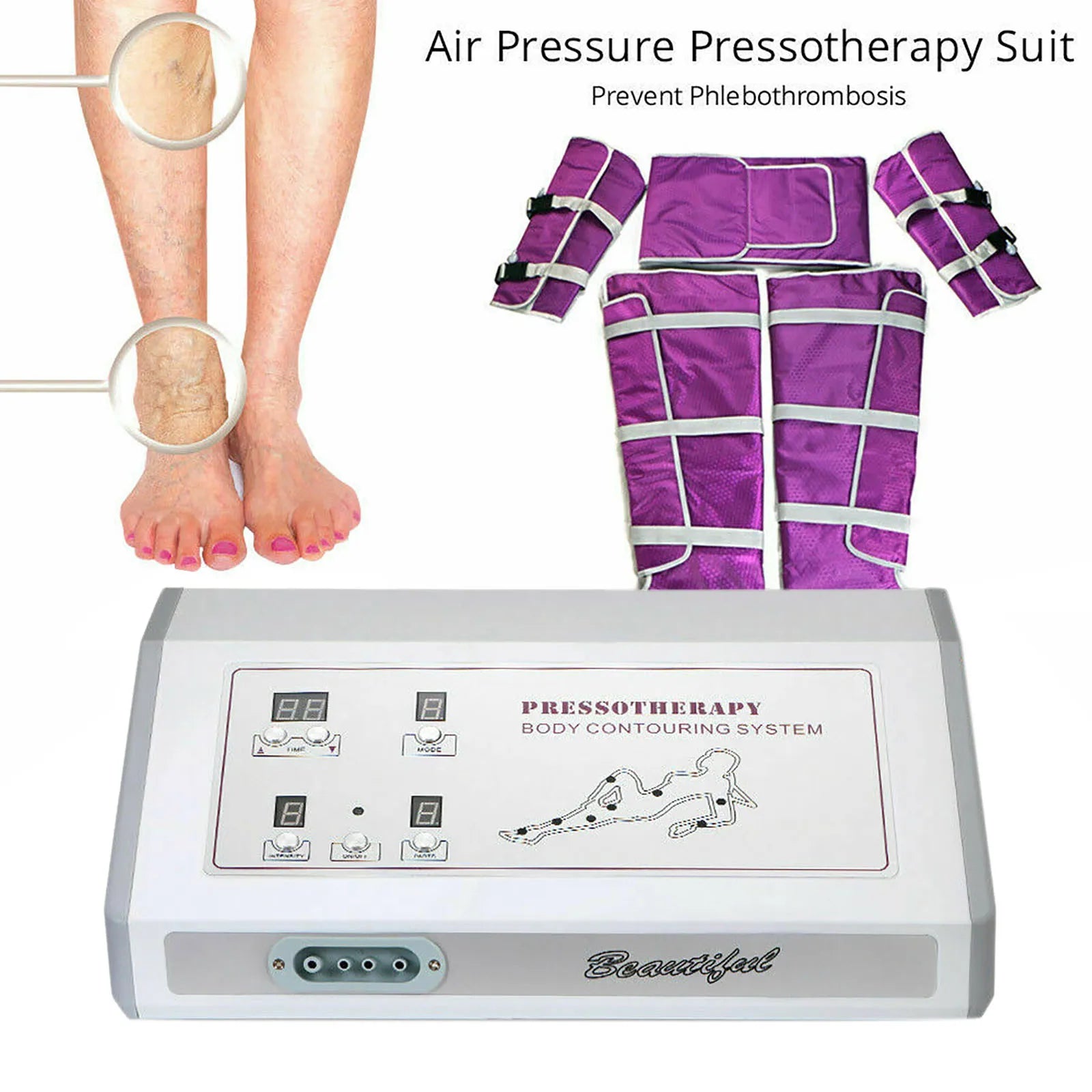 Air Pressure Machine Body Slimming Massage Suit with Leg Wraps
