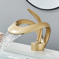Rozin Luxury Black Basin Faucet Waterfall Mixer Tap Brass Deck Mount
