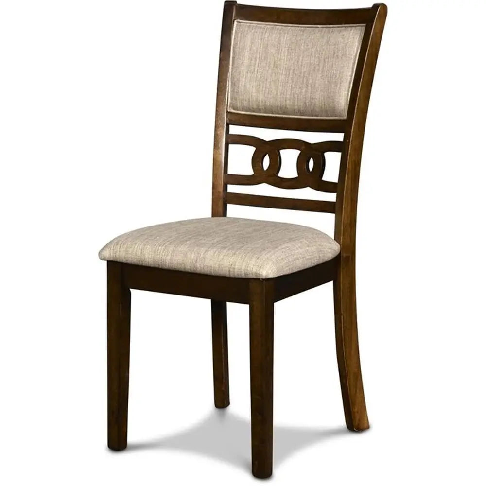 Solid Wood 5-Piece Round Dining Set in Cherry Brown