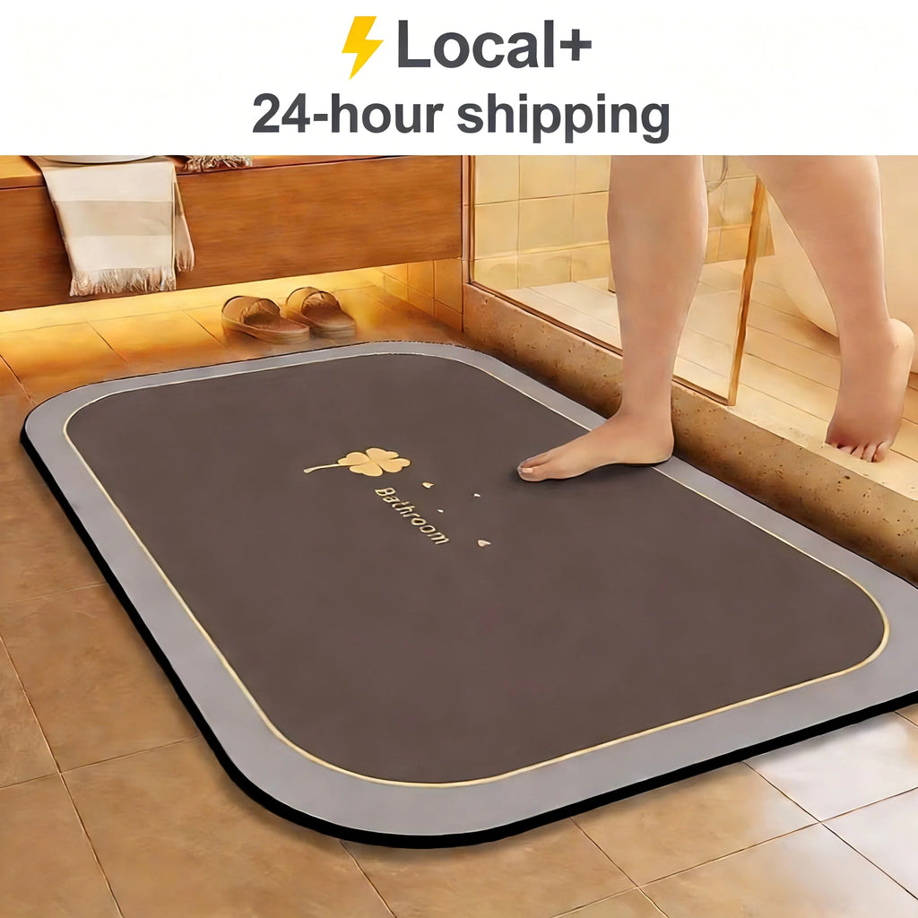 1pc Diatomite Bath Mat Quick Dry Super Absorbent Non-slip Floor Mat for Bathroom Shower