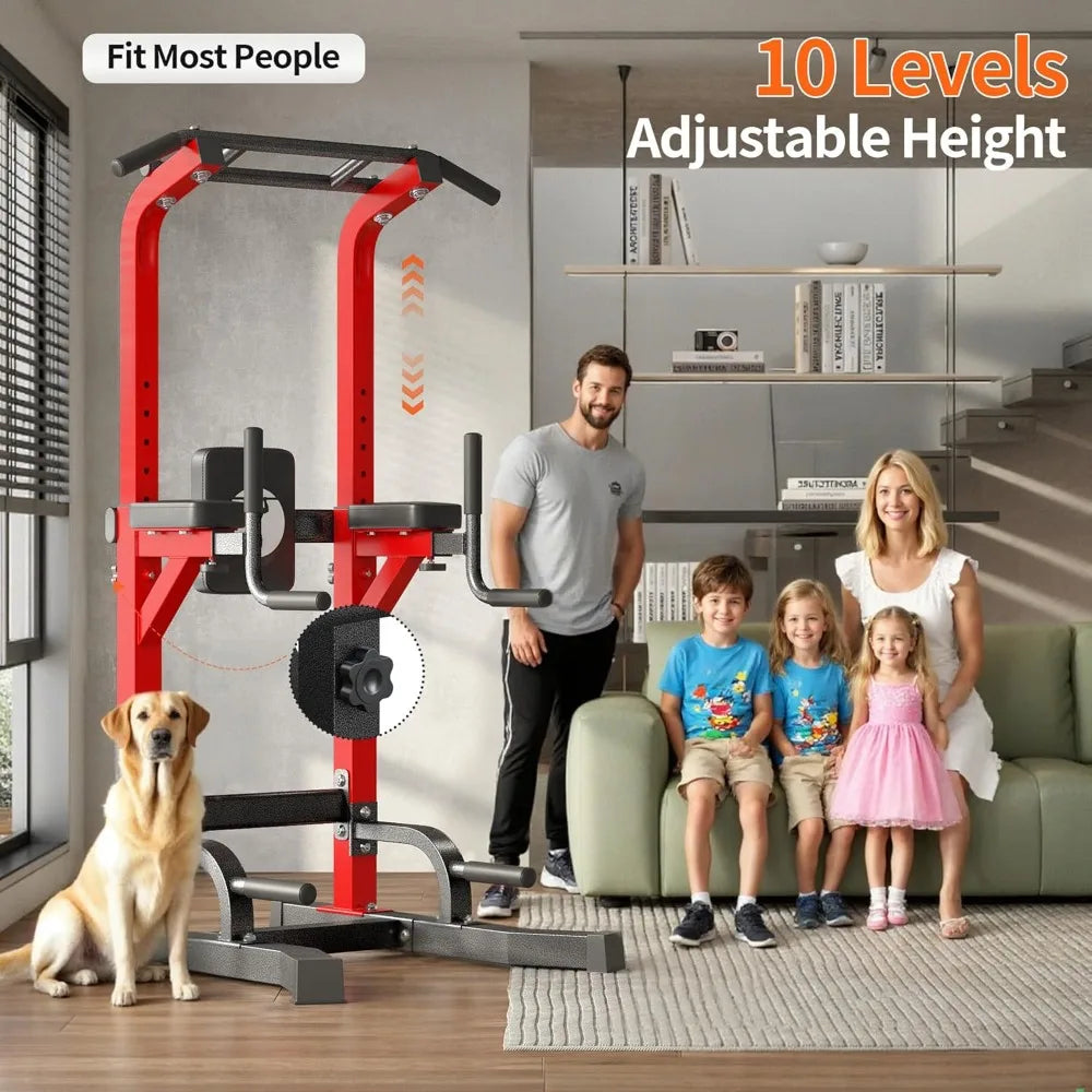Adjustable Pull Up Bar & Dip Station, Heavy Duty 330LB Capacity Multifunctional Home Gym Fitness