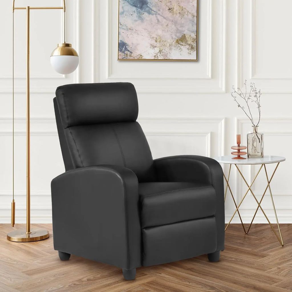 Massage Recliner Sofa with Lumbar Support and Adjustable Backrest