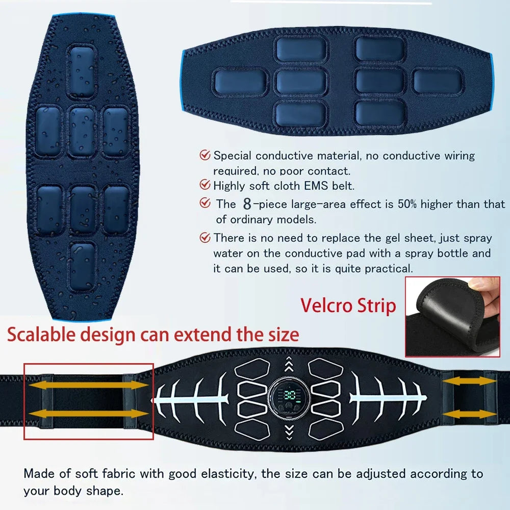 Abdominal EMS Toning Belt Muscle Stimulator & Massager for Weight Loss