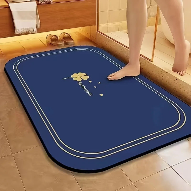 1pc Diatomite Bath Mat Quick Dry Super Absorbent Non-slip Floor Mat for Bathroom Shower