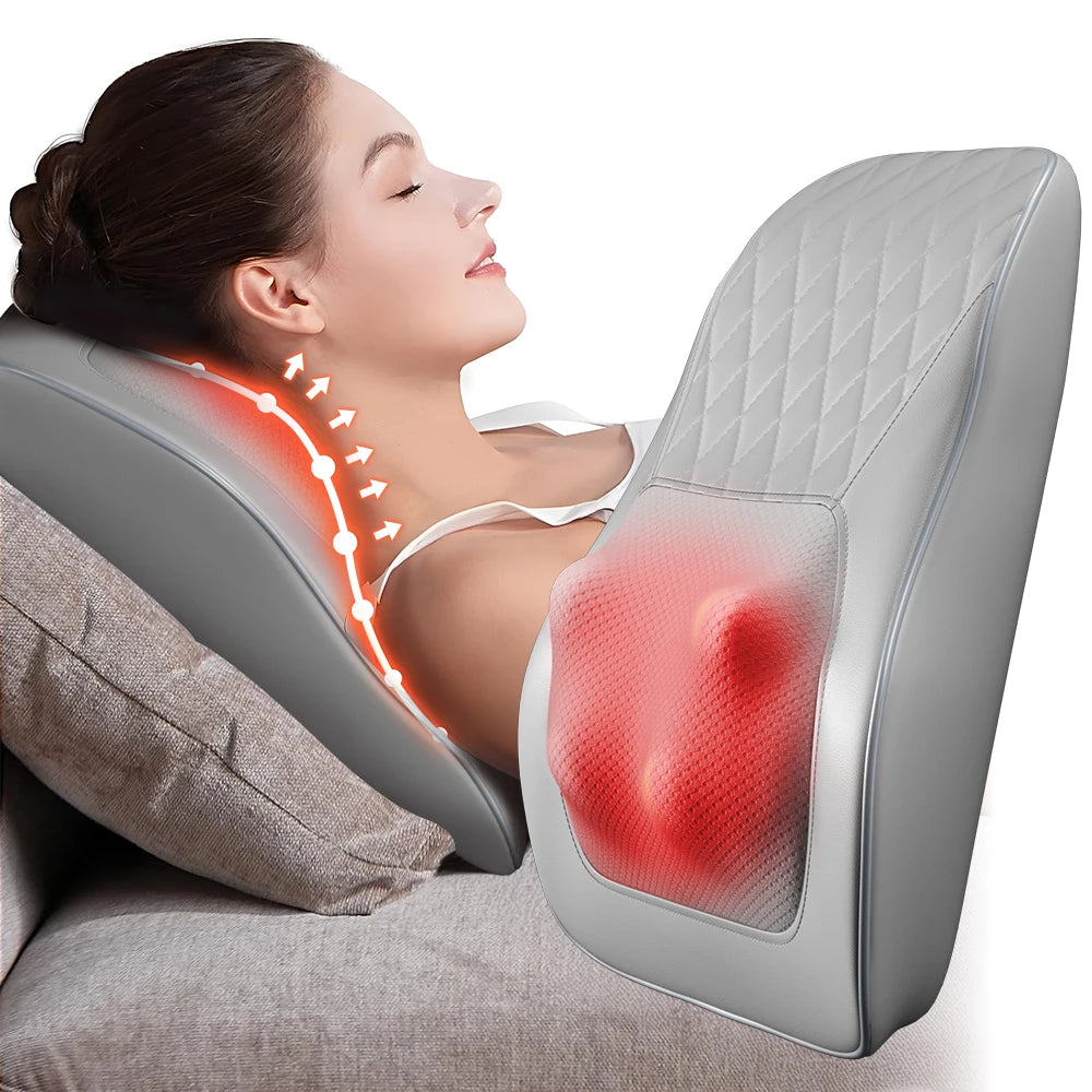 Back & Neck Massager with Heat 3D Kneading Massage Pillow