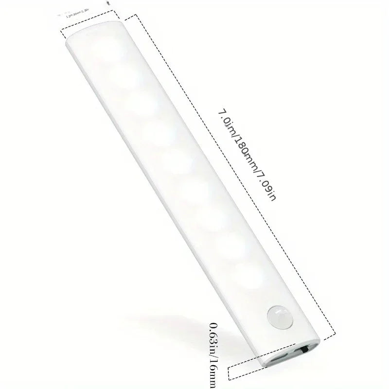 Under Cabinet Lights 1/3/5/6pcs, Motion Sensor Rechargeable  Battery Operated 2 Colors LED Light
