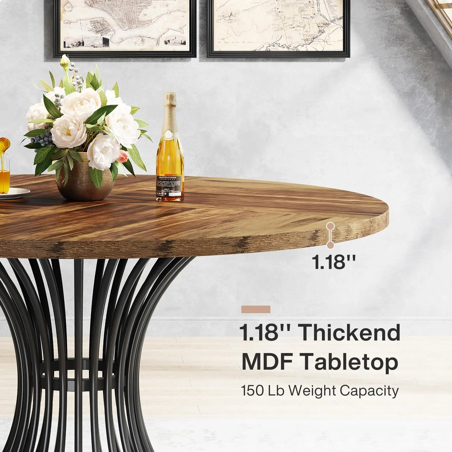 Round Dining Kitchen Table for 4-6 People