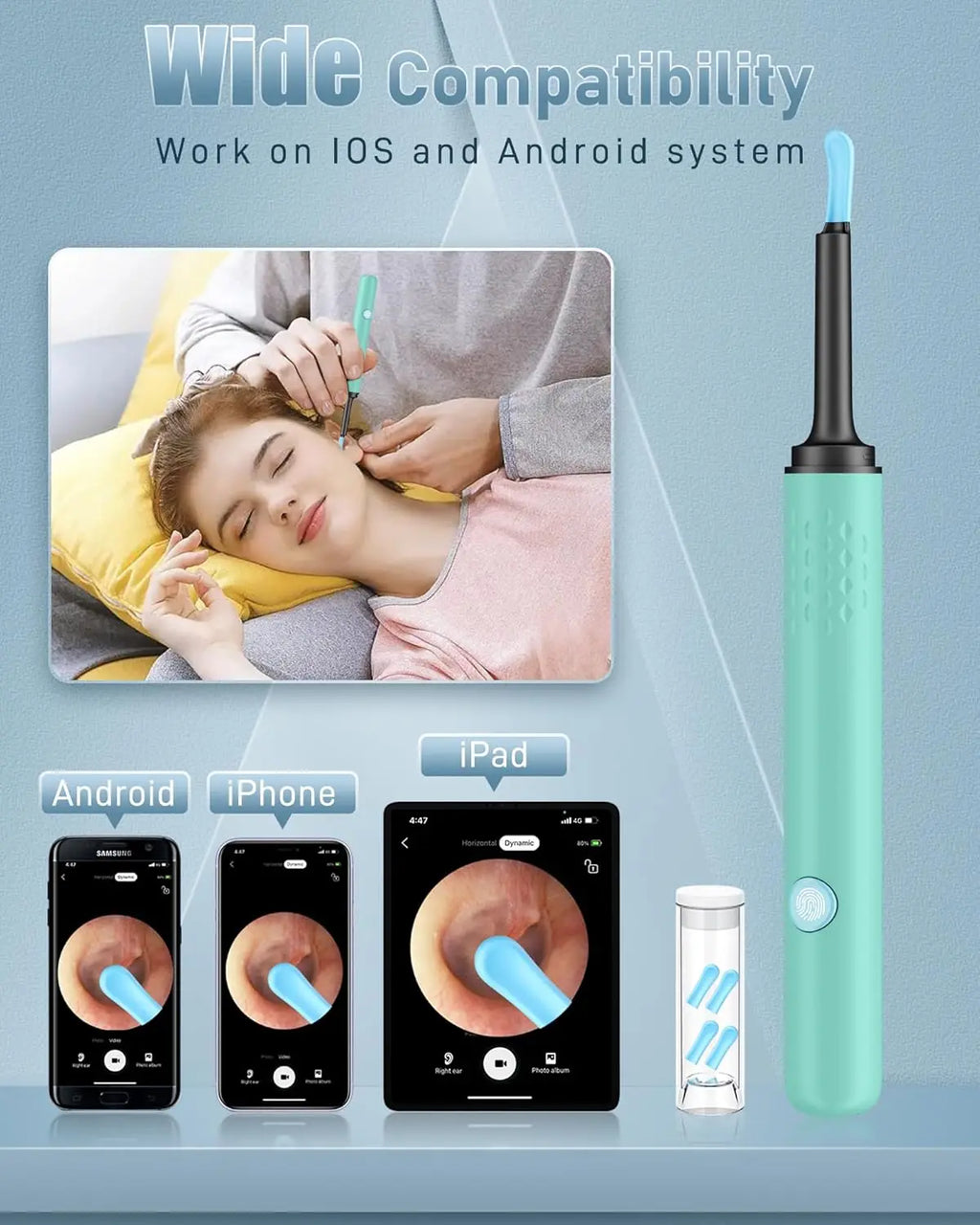 Ear Wax Removal Camera Tool with HD Lens and 7-Piece Cleaning Kit