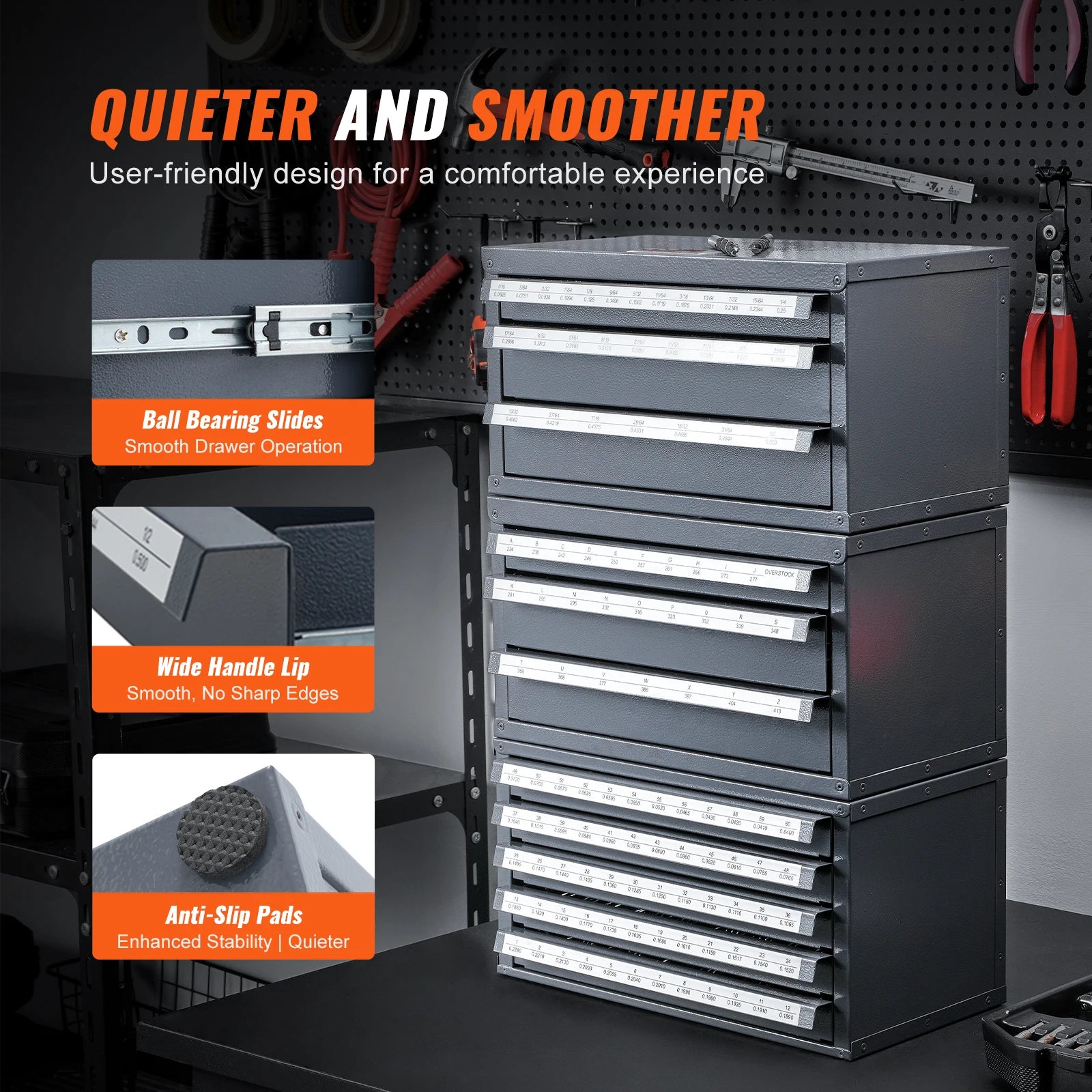 Drill Bit Steel Dispenser Cabinet Three-Drawer Drill Bit Organizer