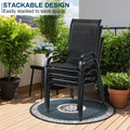 4PCS Garden Chairs Steel-iron+Teslin Fabric Folding High Back Chair Outdoor Seating