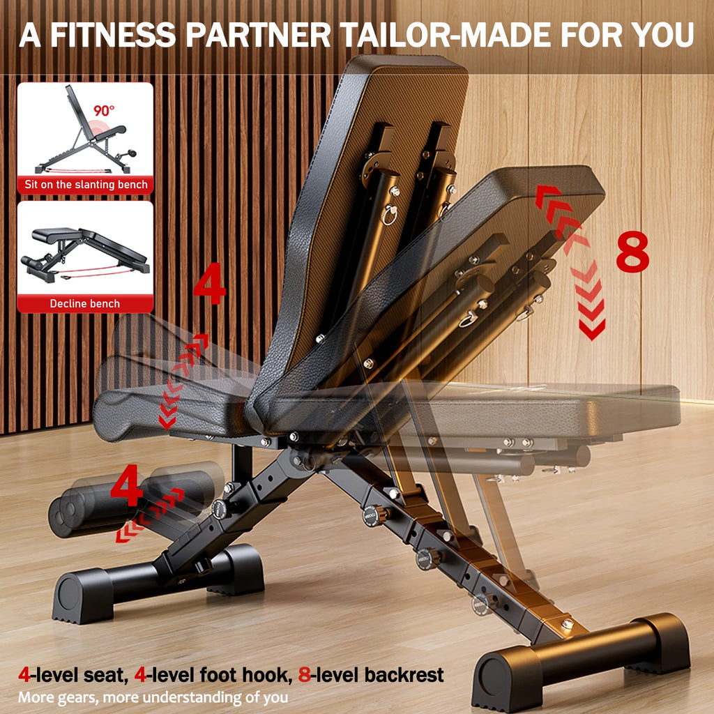 Adjustable Multifunctional Foldable Weight Bench for Full Body Workout