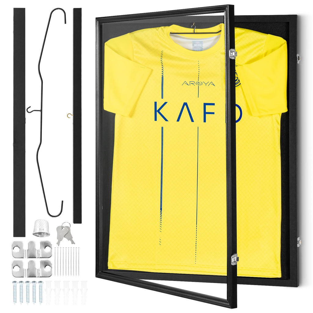 Jersey Display / Sports Card Display Frame Case, Large Lockable Sport Shadow Box