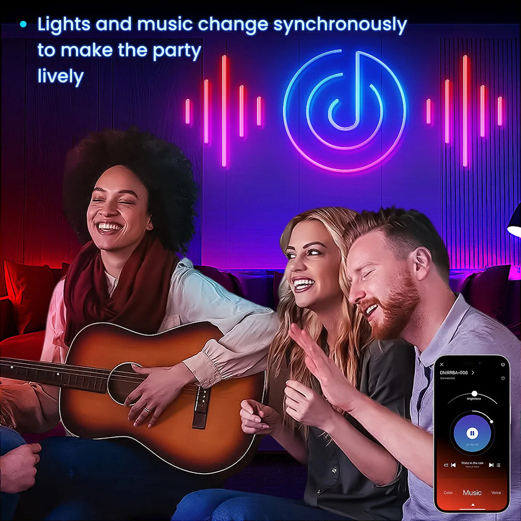 Neon LED Rope Lights,  LED Lights Flexible Light Strip With Remote And APP Control