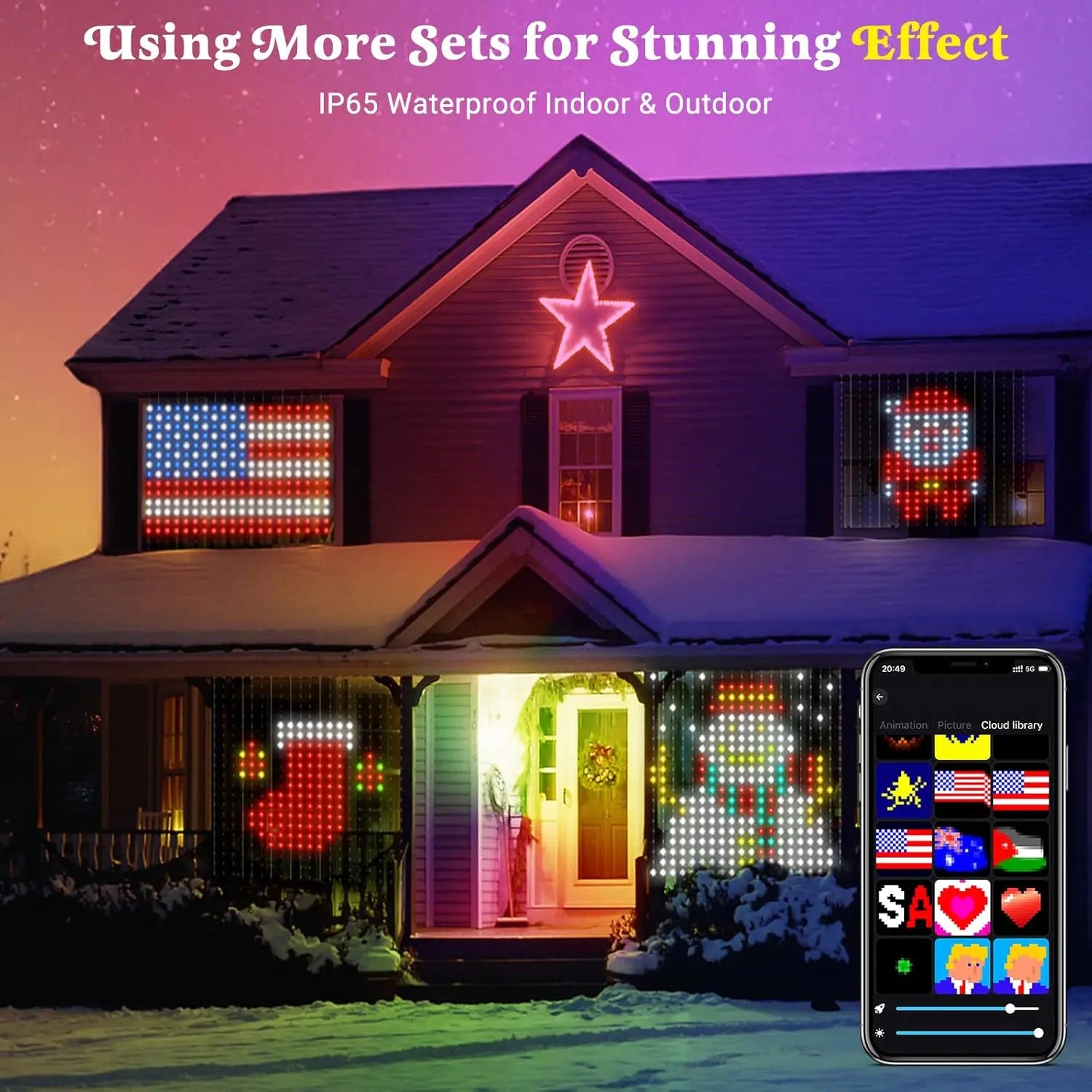 400 LED Smart Curtain String Lights with App Remote Control Music Sync String Outdoor Lights