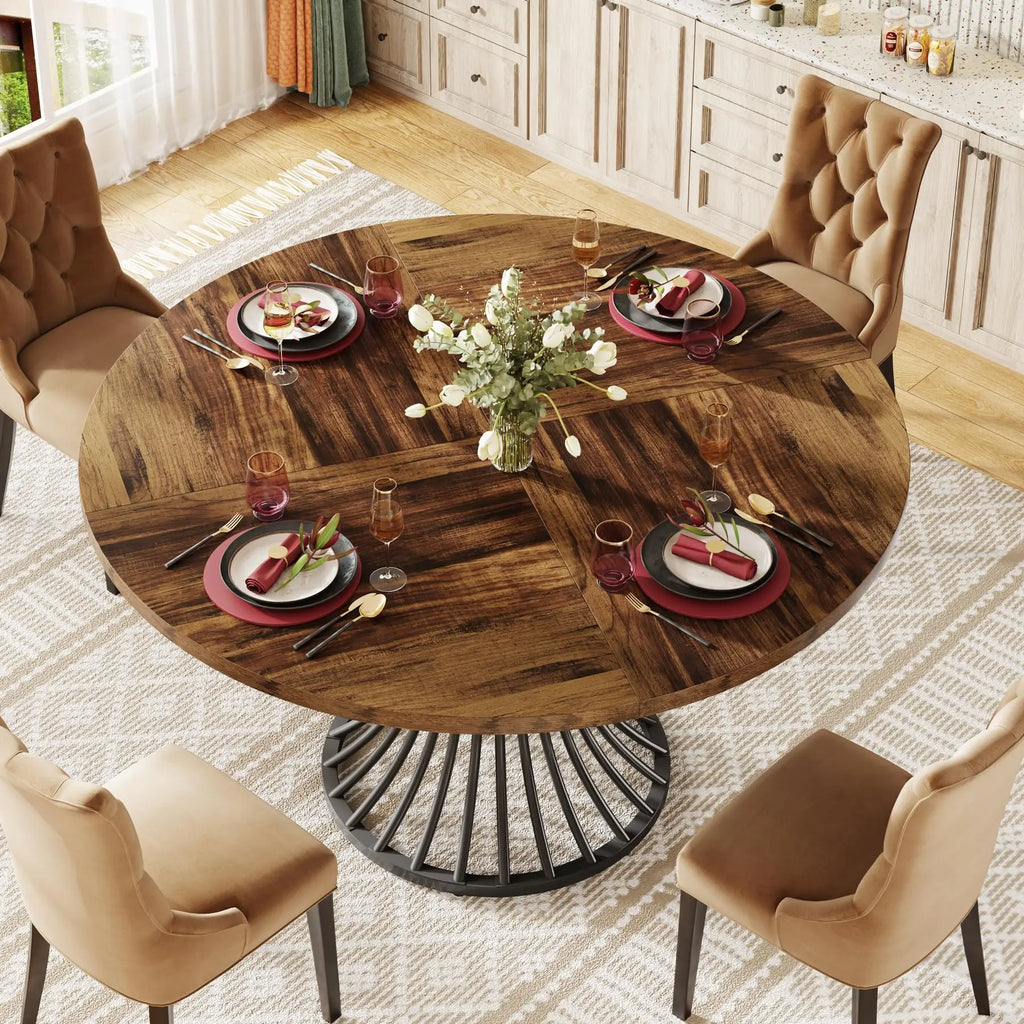 Round Dining Kitchen Table for 4-6 People