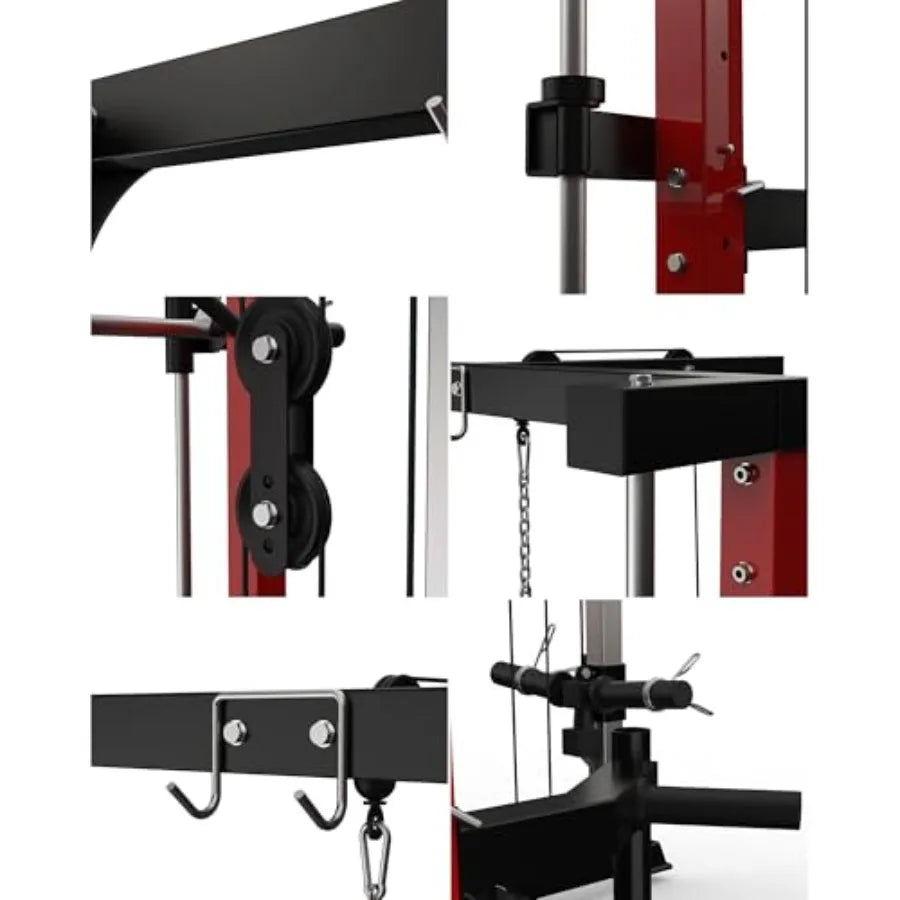 Heavy Duty Smith Machine Home Gym System Multi-Functional Power Cage for Full Body Workout