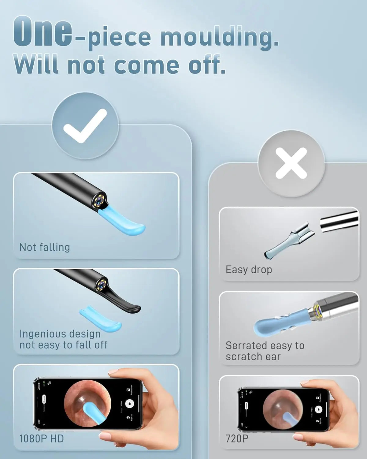 Ear Wax Removal Camera Tool with HD Lens and 7-Piece Cleaning Kit