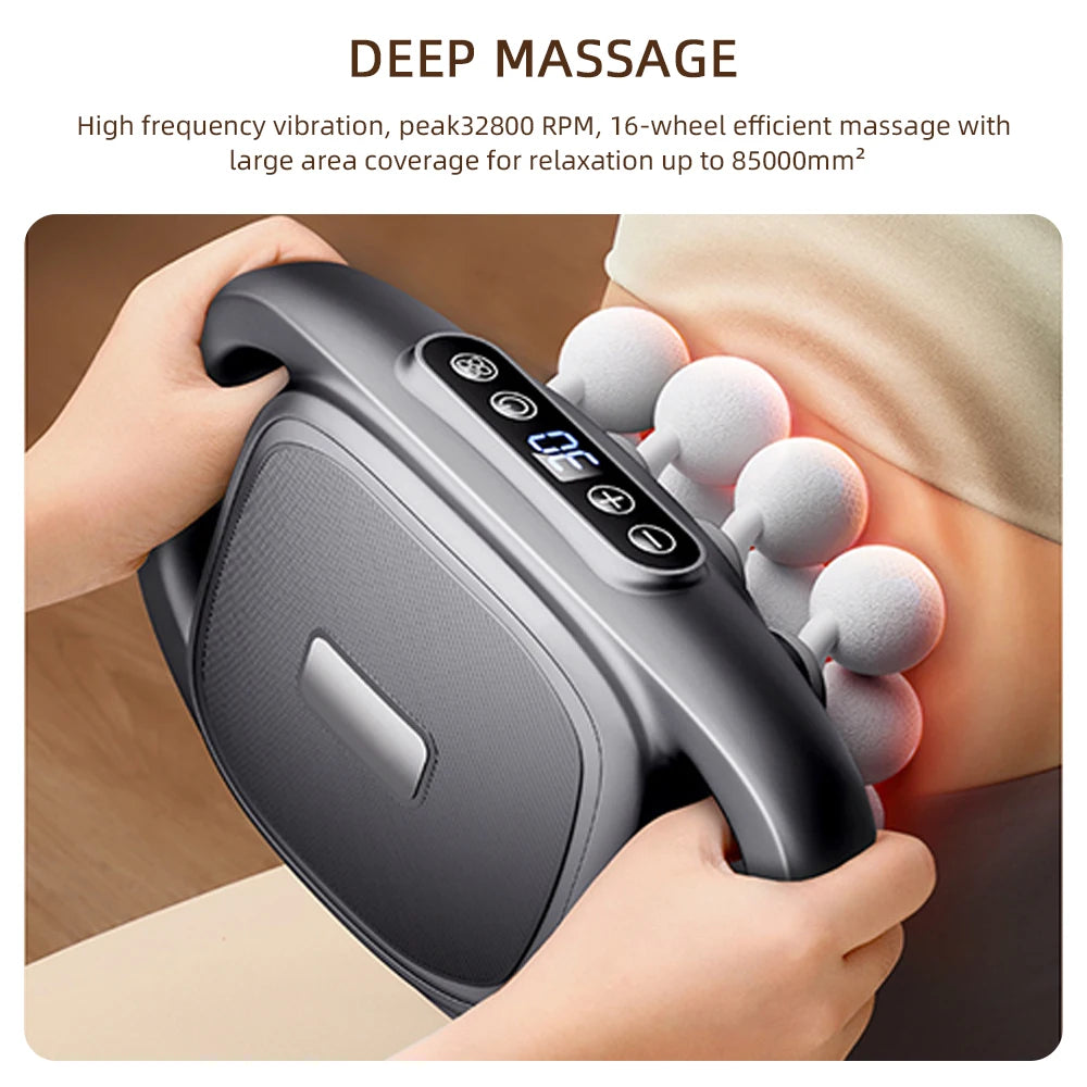 16-Head Fascia Body Massage Gun Back and Waist Massager Neck Shoulder Massager