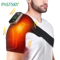 Shoulder Brace Belt Rechargeable Heating Vibration Shoulder Support Massager Knee Arthritis Pain Relief Thermal Physiotherapy