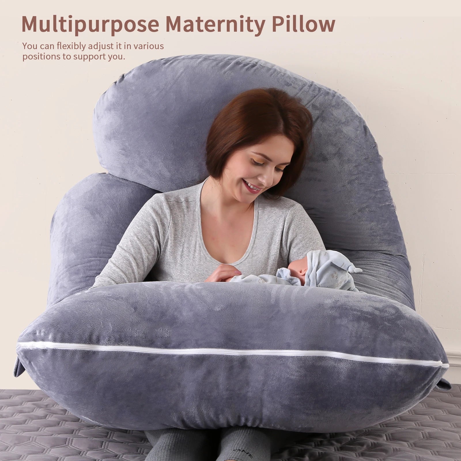 Pillows for Sleeping, G Shaped Full Body Pillow with Removable Cover