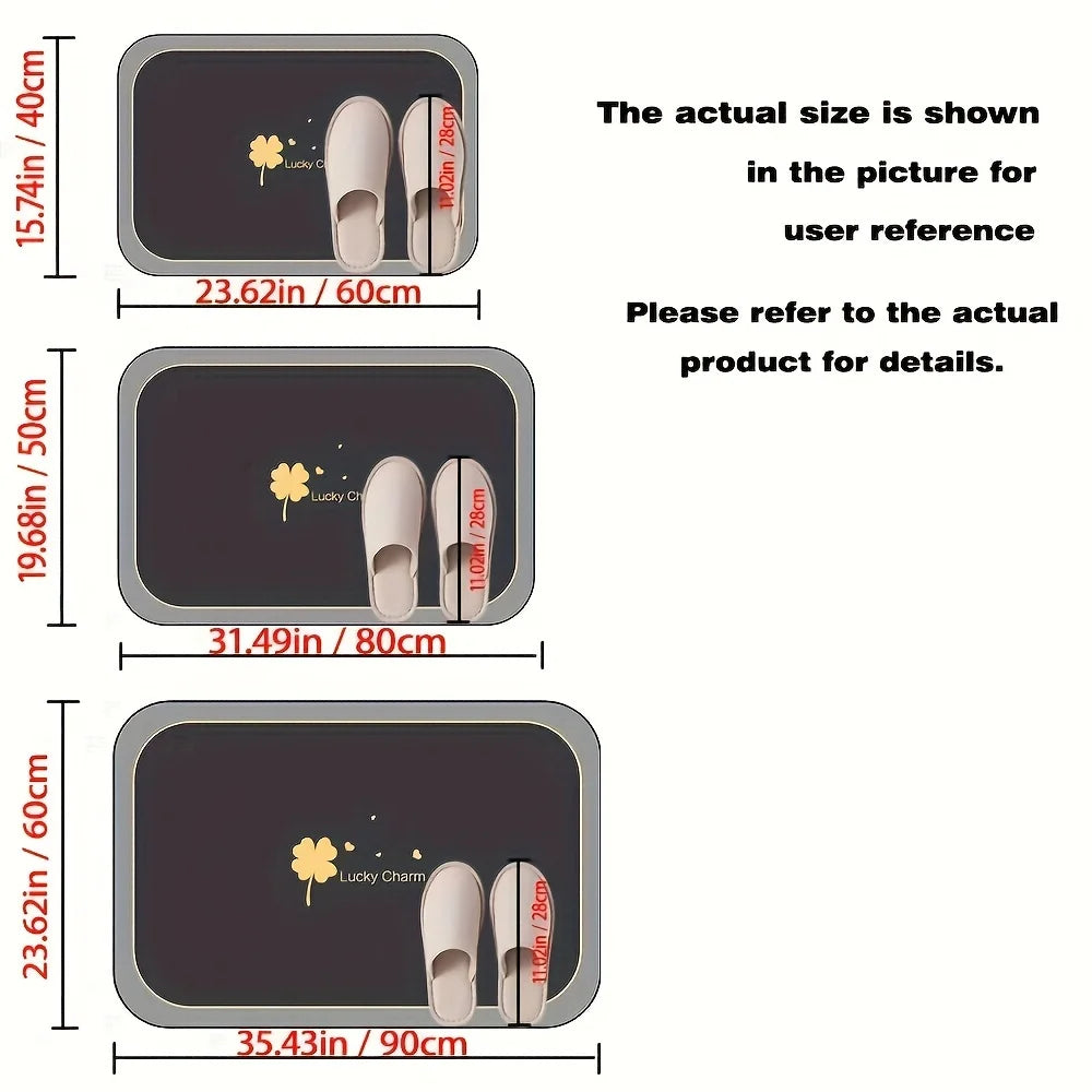 1pc Diatomite Bath Mat Quick Dry Super Absorbent Non-slip Floor Mat for Bathroom Shower