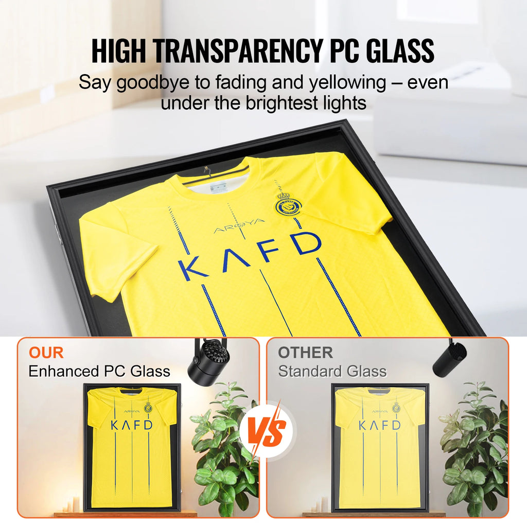 Jersey Display / Sports Card Display Frame Case, Large Lockable Sport Shadow Box