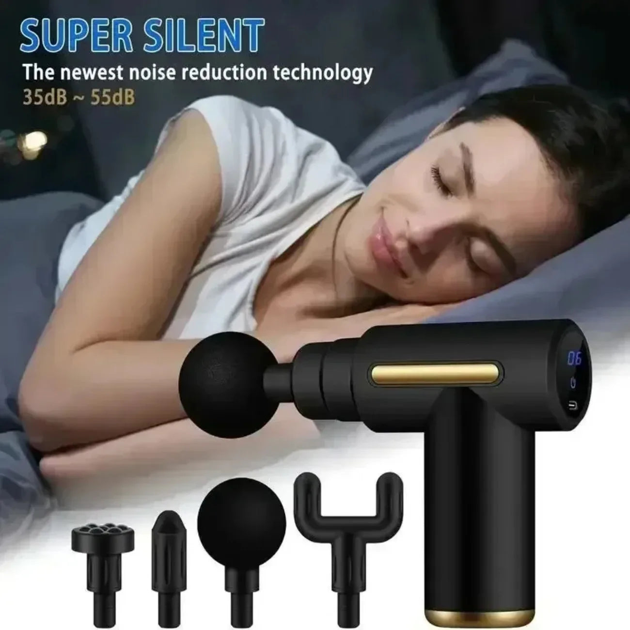 Mini USB Massage Gun with Multiple Massage Fixtures