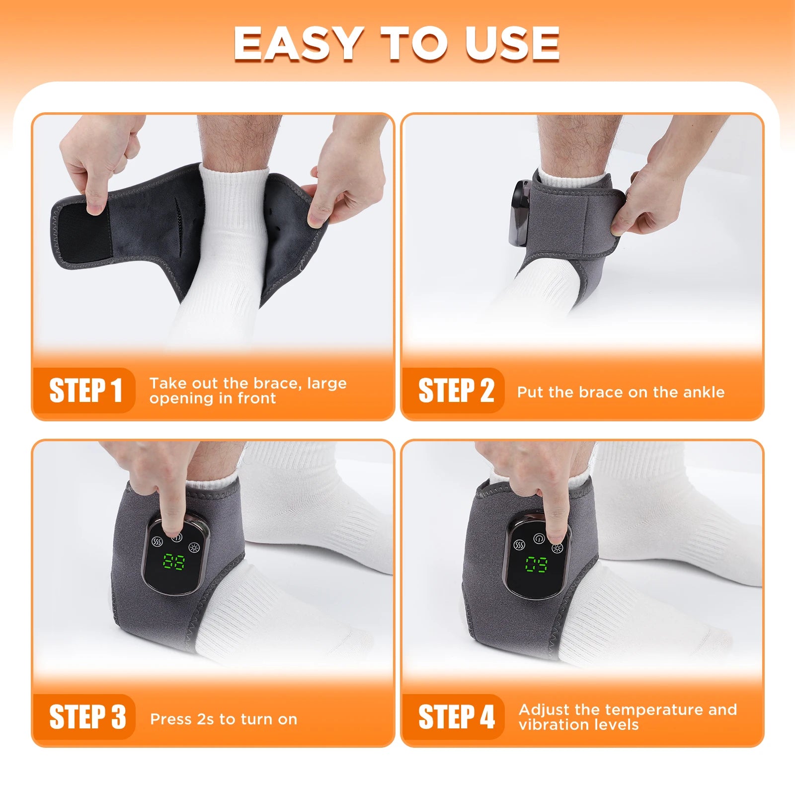 Electric Ankle Vibration Therapy, Foot Ankle Wrist Joint Protection Pain Wrap