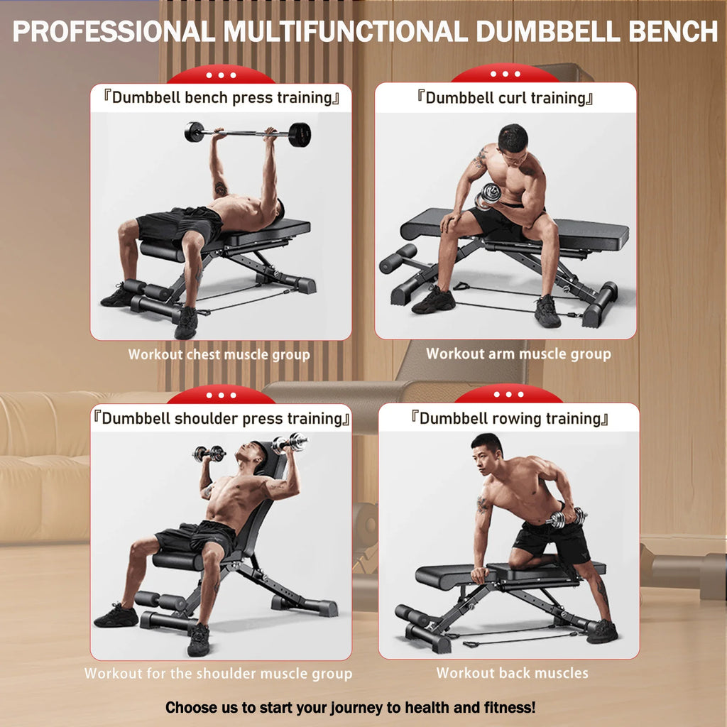Adjustable Multifunctional Foldable Weight Bench for Full Body Workout