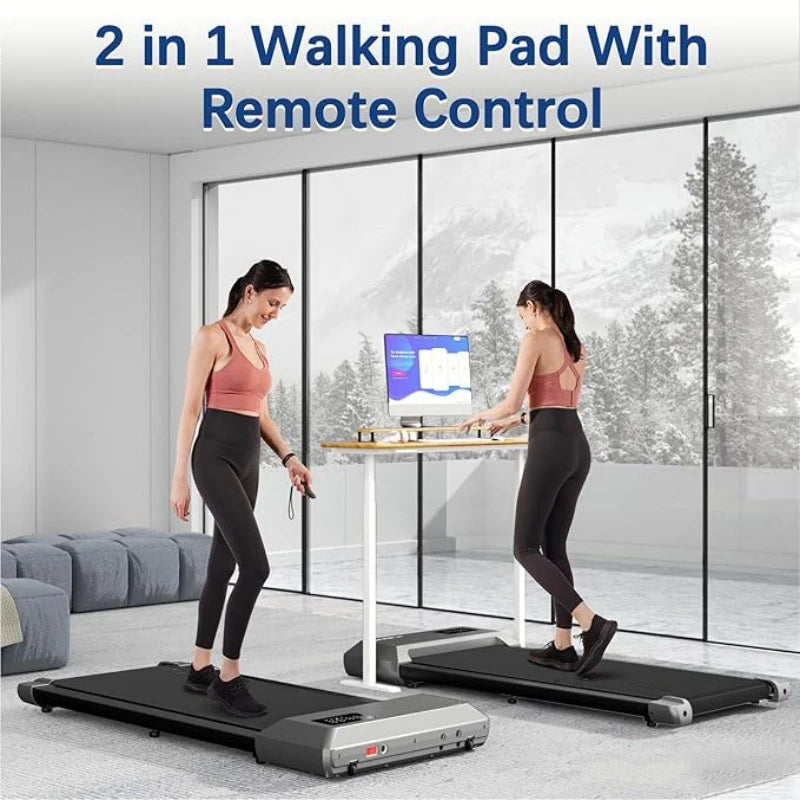 300lbs Treadmill Walking Pad LCD Digital Data Display 2in1 Walking Running Fitness Exercise Machine