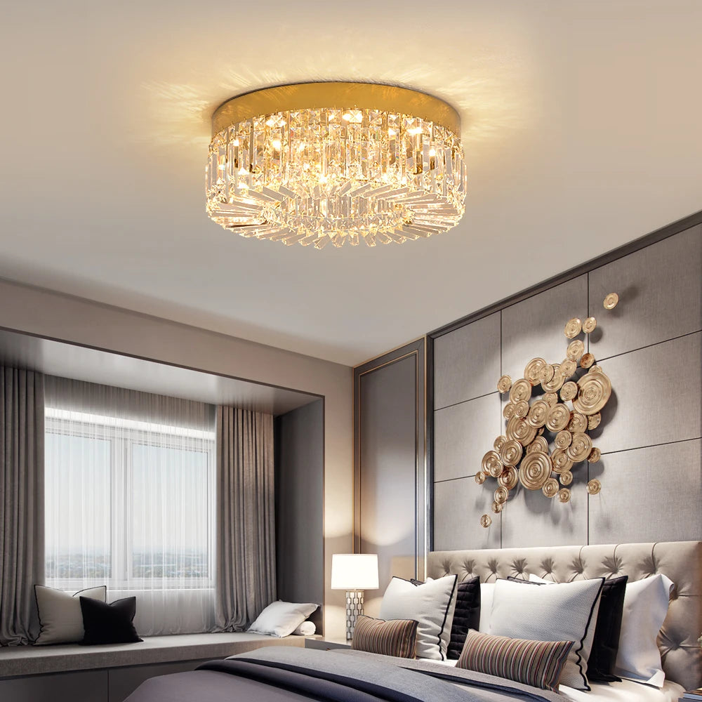 Crystal Ceiling Lamp Gold Luxury Modern Chandeliers