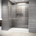 Sliding Shower Door with 6mm Clear Tempered Glass and Towel Bar