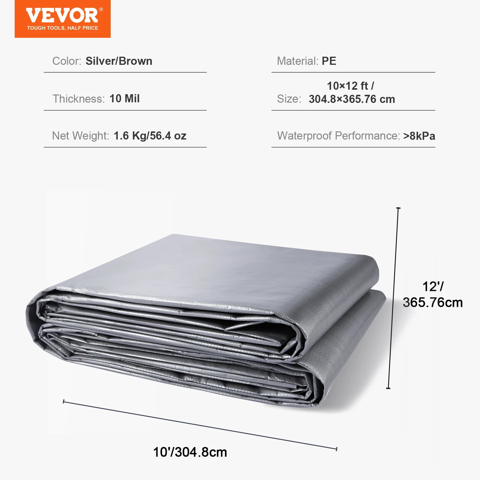 Heavy Duty Tarp Waterproof  Tarps Cover Multi-Purpose