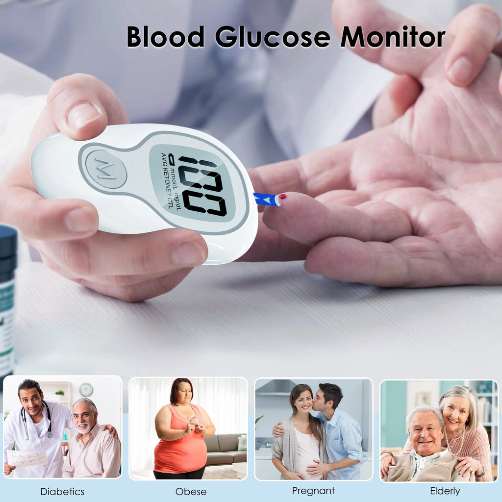Blood Glucose Monitoring Diabetes Testing Machine Blood Sugar Meter Test Strips