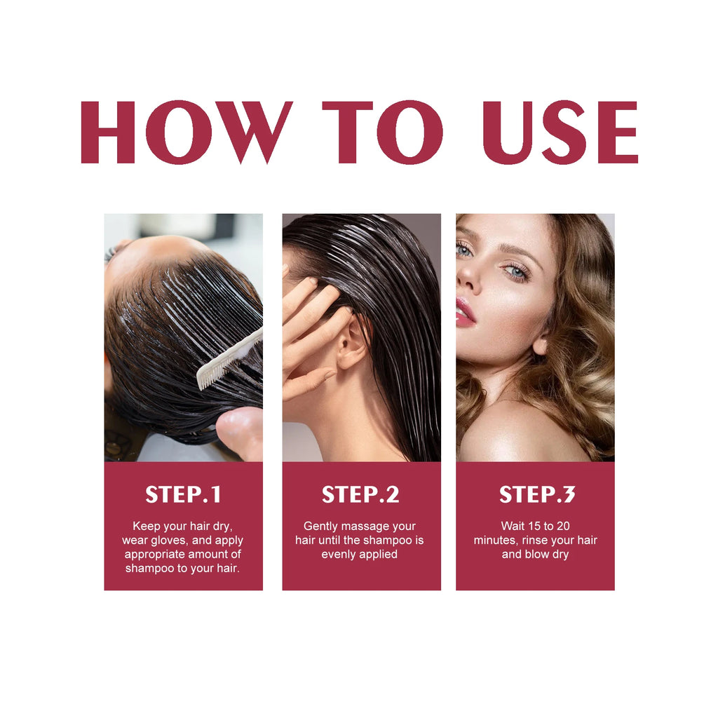 Hair Dye Shampoo for Silver Gray, Make Hair Soft Shiny