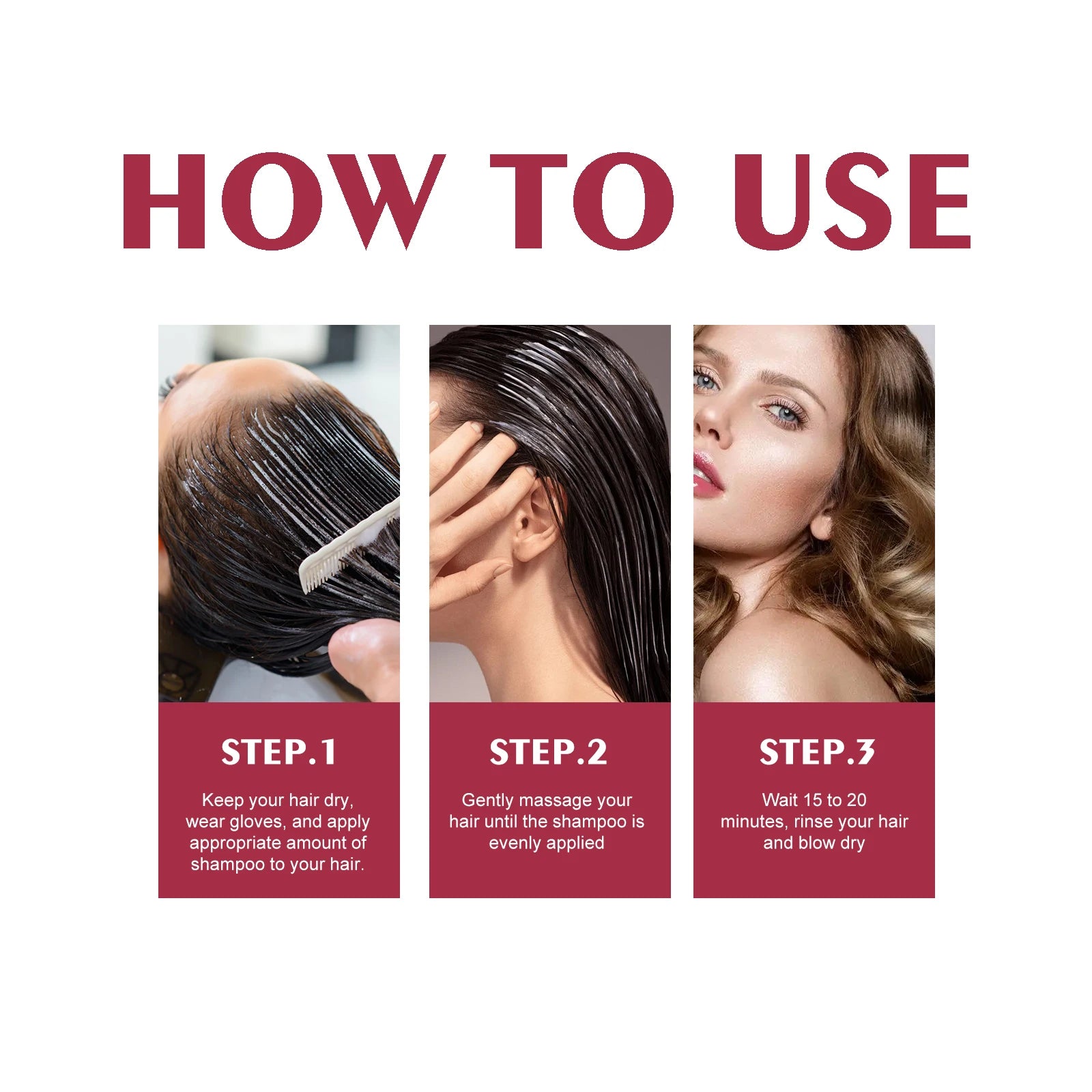 Hair Dye Shampoo for Silver Gray, Make Hair Soft Shiny