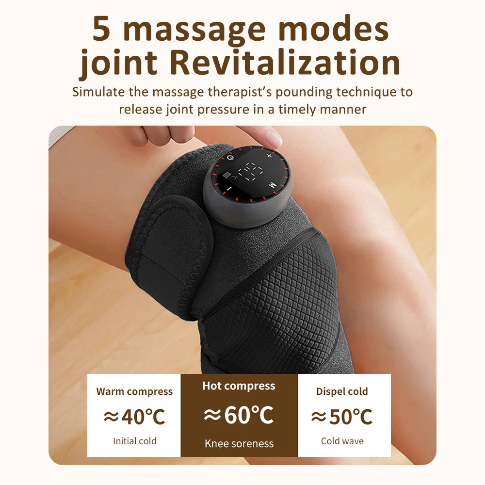 Heated Vibrating Knee Pads for Joint infrared Knee, Shoulder & Elbow Pad 3 in 1 Brace Hot Compress USB Charging