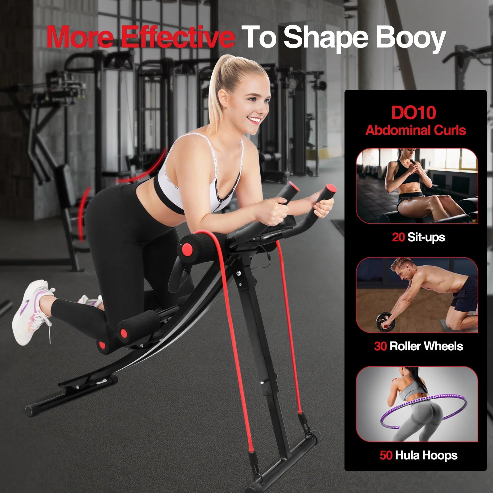 Foldable Ab Machine for Home Gym, Core & Abdominal Trainer