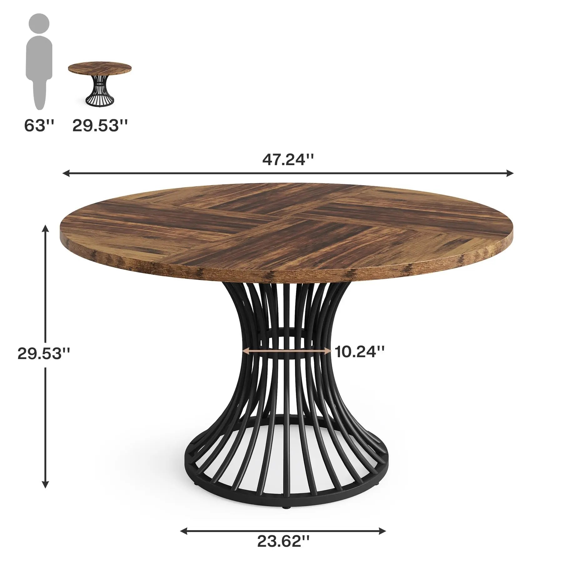Round Dining Kitchen Table for 4-6 People
