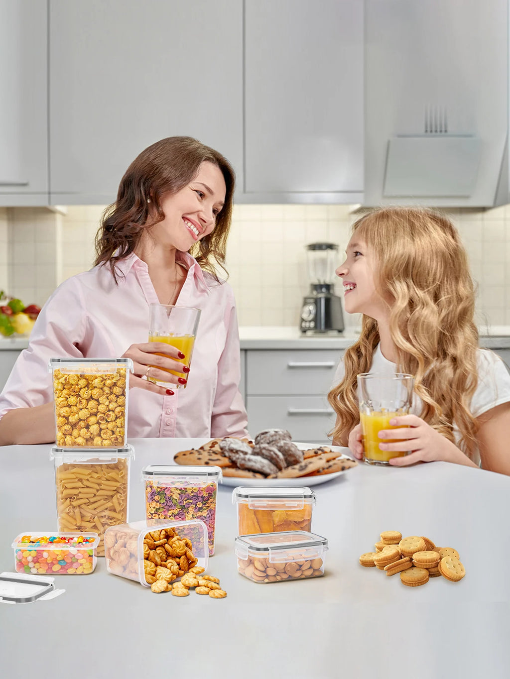 Sealed food storage containers with LIDS - lunch boxes ideal for organizing and storing grains, rice, pasta, tea, nuts